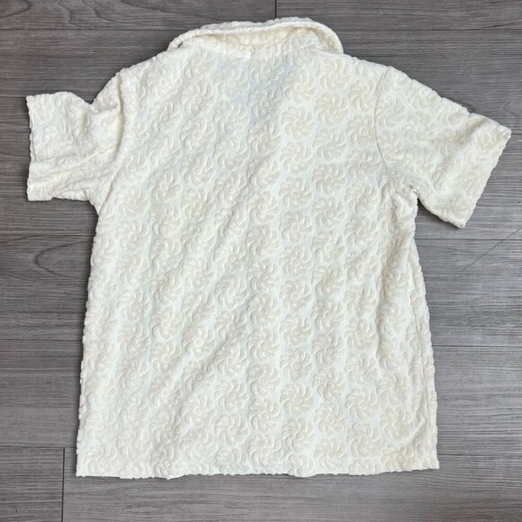 Honest The Label Sunshine Terry Cotton Button Front Top Cream Size XS/S - Picture 3 of 6